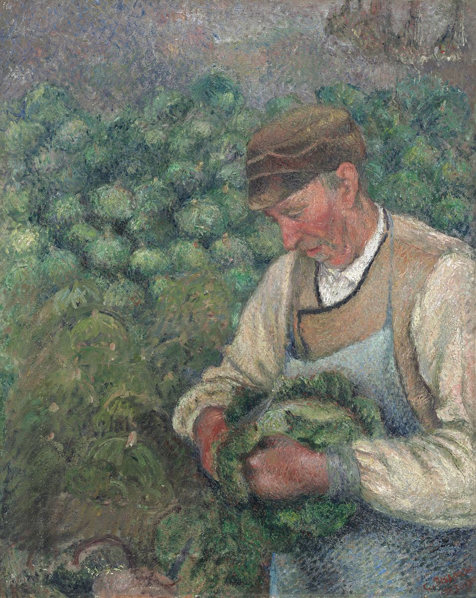 Камиль Писсарро - Садовник - Старый крестьянин с капустой